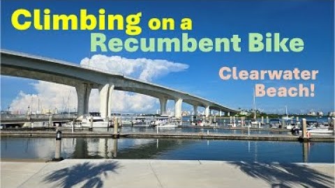 Climbing a Bridge on a Recumbent Bike, Also Clearwater Beach Image